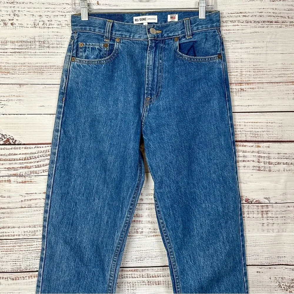 Re/Done Jeans Academy Fit High Rise Straight Leg, EUC, Size 26, MSRP $395